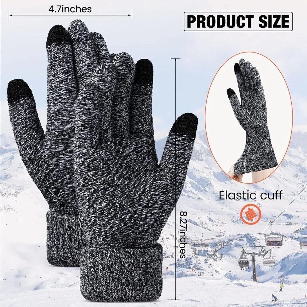 Women's Winter Touchscreen Gloves Soft Warm Fleece Lined Knit 4 Pairs